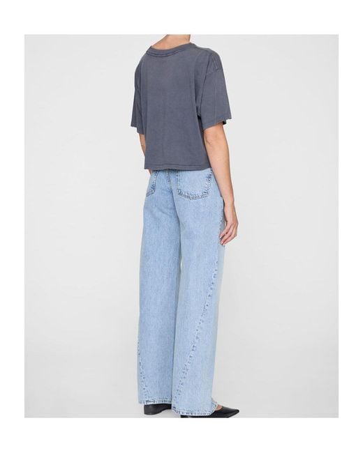 Anine Bing Blue Johnny Cropped T-Shirt