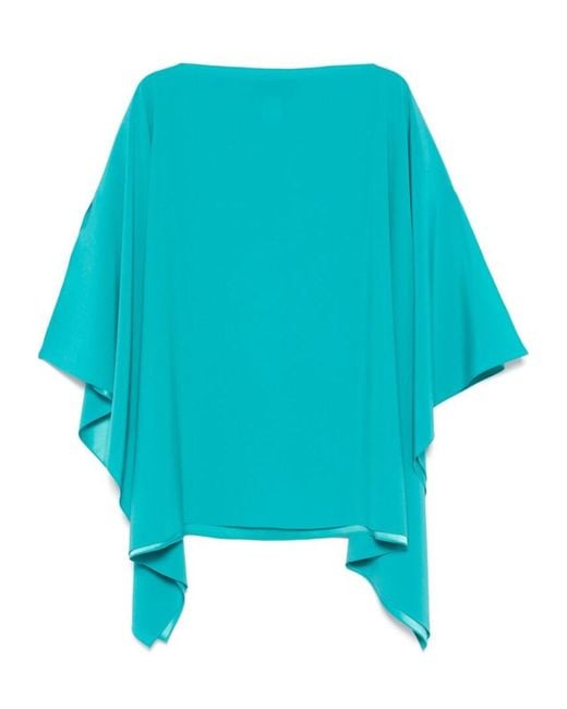 Gianluca Capannolo Blue Eve Boat-Neck Draped Top