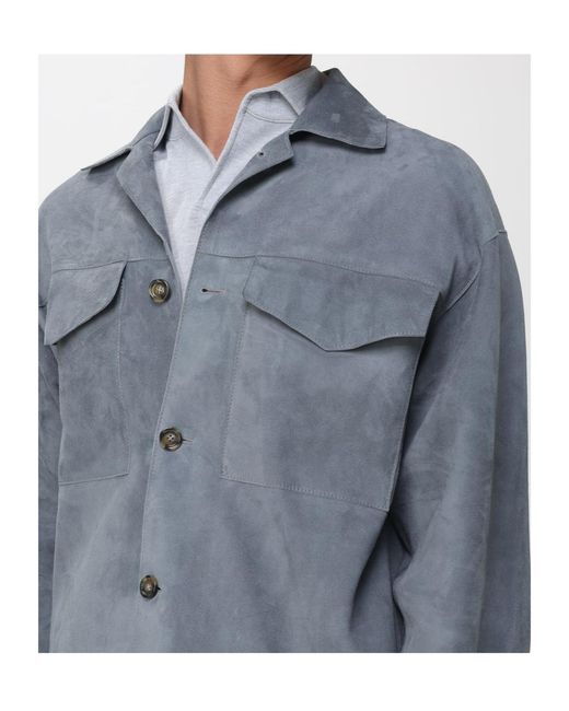 Lardini Blue Buttoned Pocket Shirt for men
