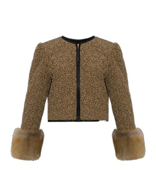 Valentino Green Crew Neck Long-Sleeved Casual Jacket