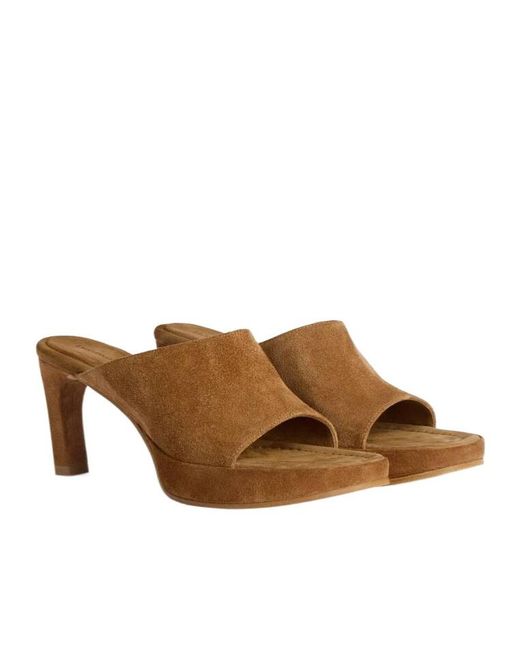 Balenciaga Brown Fargo Heeled Mules