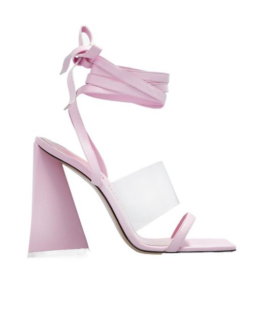 The Attico Pink The Isa Lace-Up Sandals