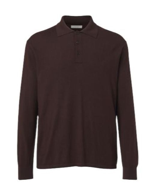 The Row Brown Menville Wool Polo Sweater for men