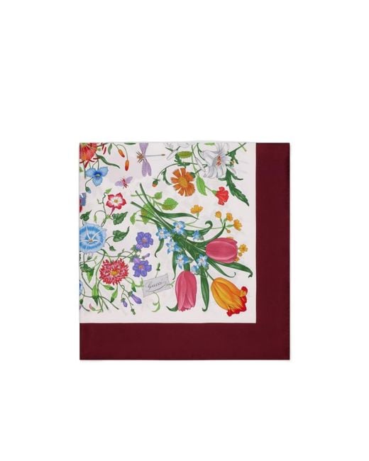 Gucci Red Printed Twil Scarf