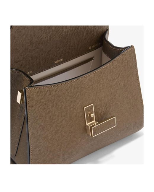 Valextra Brown Iside Small Top Handle Shoulder Bag