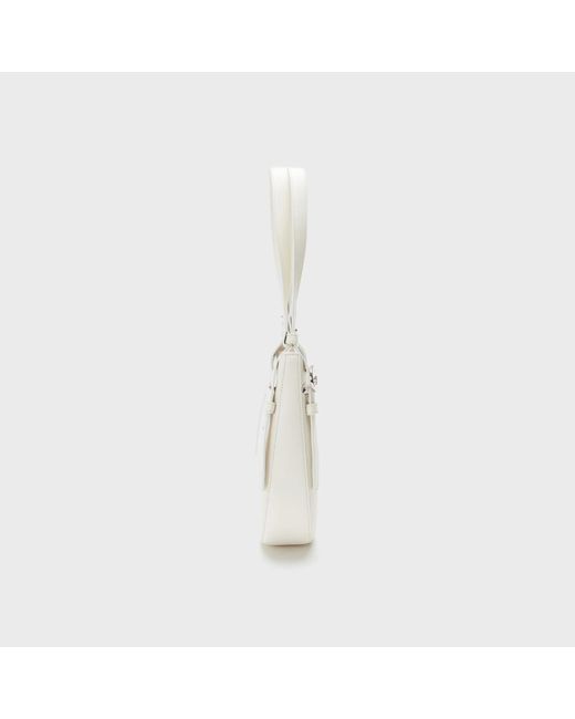 Coperni White Mini Logo-Buckle Tote Bag