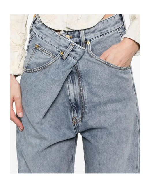 DARKPARK Blue Ines Fold Over Denim Jeans
