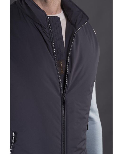 Moorer Black Senio-Skt Zip-Up Padded Gilet for men