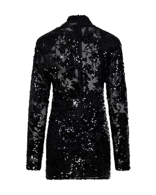 Victoria Beckham Black Long-Sleeved Mini Dress