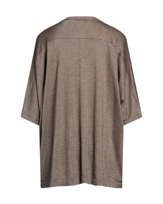 Brunello Cucinelli Brown Shimmer Crewneck Short-Sleeve Top