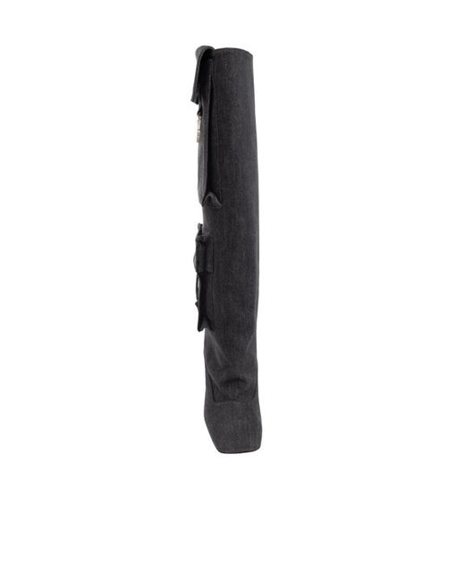 The Attico Black The Sienna Heeled Knee-High Boots