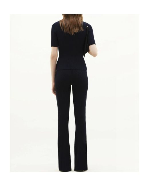Courreges Blue Courrèges Reedition Short-Sleeved Ribbed Jumper