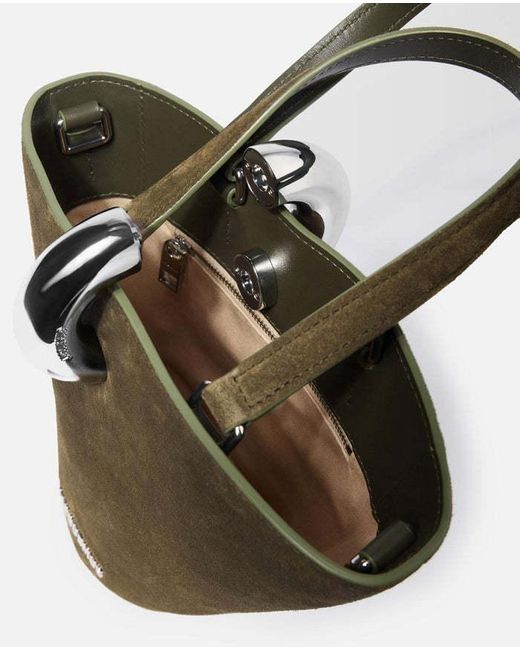 Jacquemus Multicolor Asymmetric Suede Mini Bucket Bag