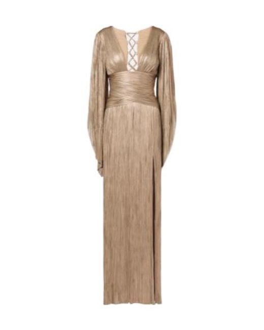 Maria Lucia Hohan Natural Alana Pleated Silk Tulle Gown