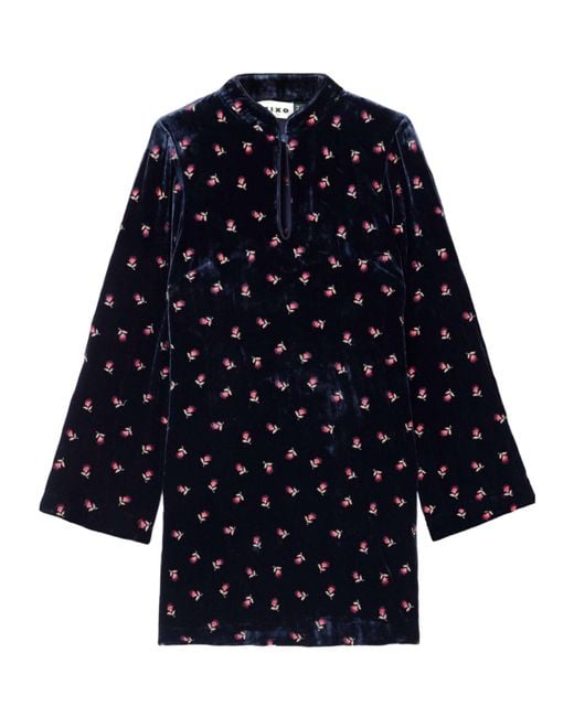 Rixo Blue Long Sleeve Dress