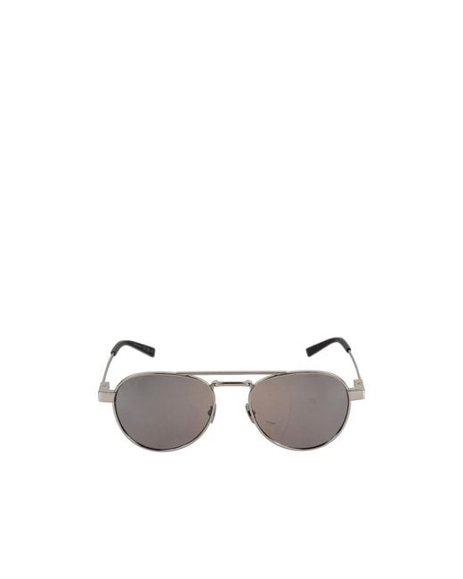 Saint Laurent White Eyewear Aviator Sunglasses for men