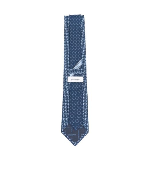 Ferragamo Blue Pointed Tie for men