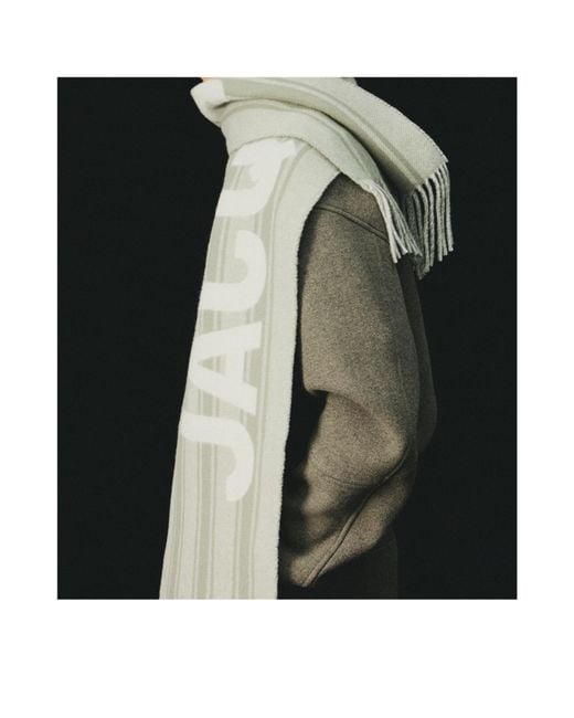 Jacquemus Natural Striped Logo Scarf for men