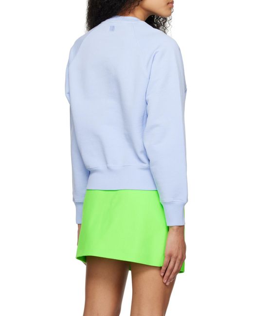 AMI Blue Tonal-Logo Organic Cotton Sweatshirt for men