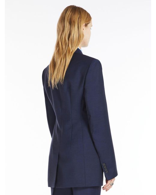 Sportmax Blue Single-Breasted Long-Sleeved Jacket