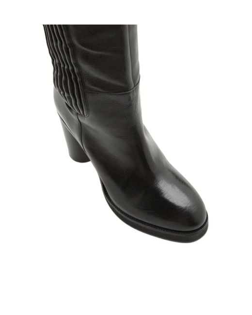 Isabel Marant Black Laelle Leather Over-The-Knee Boots