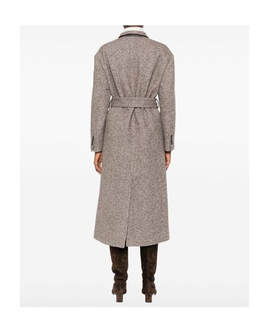 Brunello Cucinelli Brown Wool Blend Padded Coat