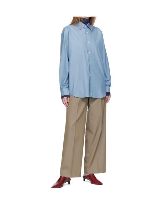 Auralee Gray Wool Wide-Leg Pleated Pants