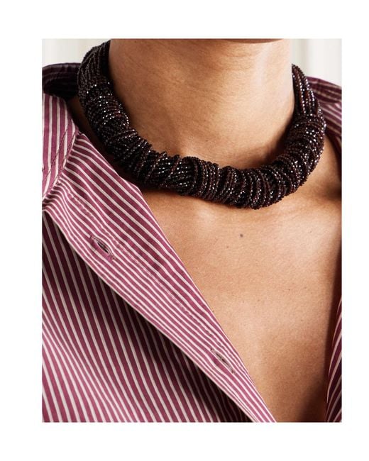 Brunello Cucinelli White Beaded Necklace