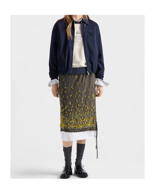 Prada Blue Reversible Jersey Blouson Jacket