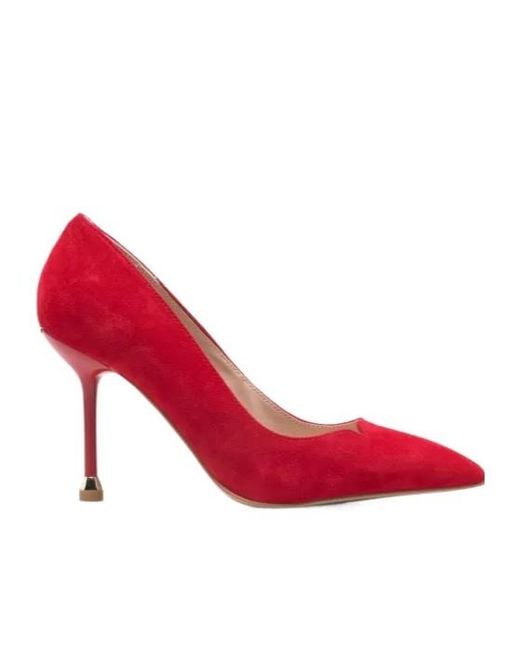 Liu Jo Red Pointed Leather Court Shoes