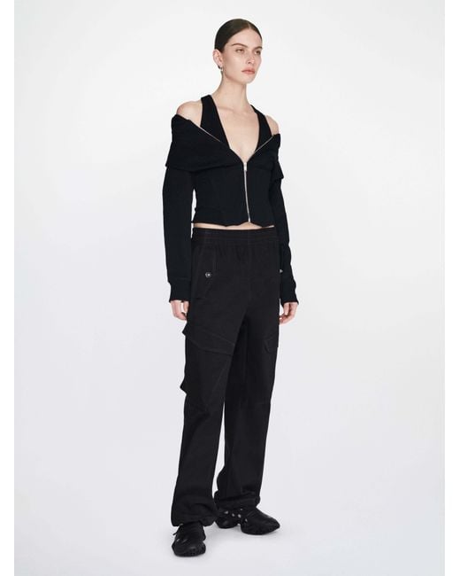 Dion Lee Black Middle Waist Overalls And Casual Trousers for men