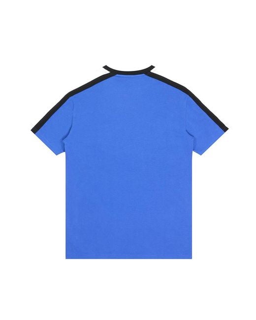 EA7 Blue Logo Printed T-Shirt With Round Neck for men