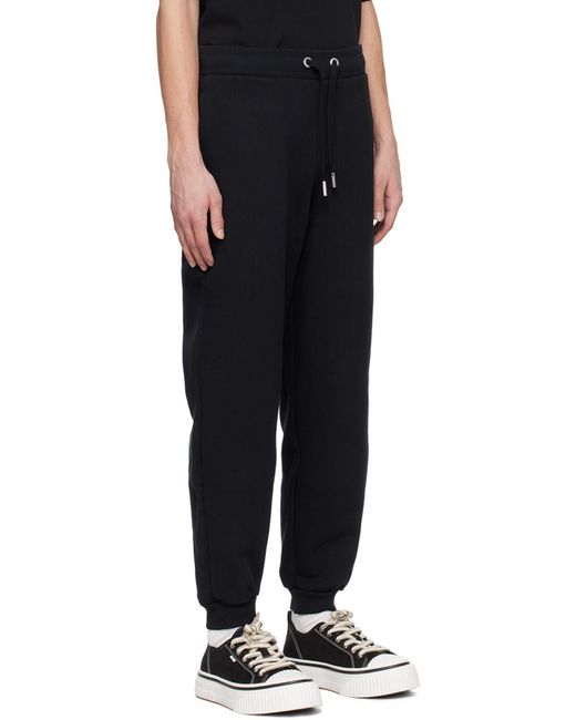 AMI Black Ami De Coeur Embroidered Drawstring Track Sweatpants for men