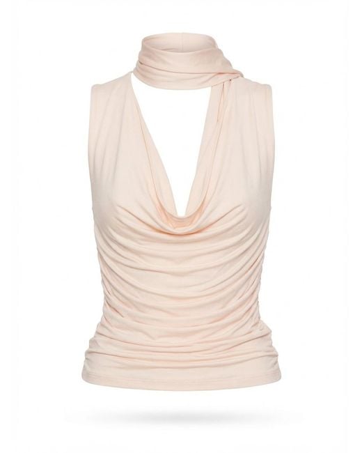 AYA MUSE Natural Self-Tie Draped Top