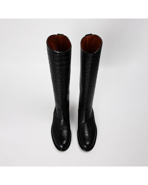 Paris Texas Black Solid Color Knee High Boots