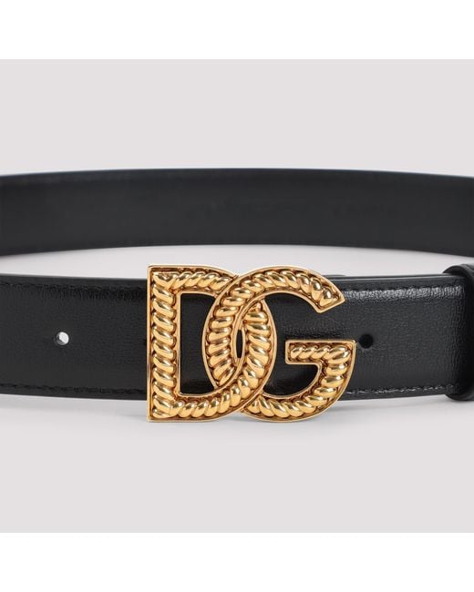 Dolce & Gabbana White Dg Buckle Belt