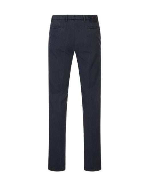 Kiton Blue Logo Patch Straight-Leg Trousers for men