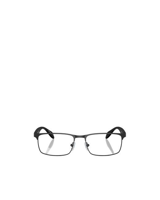 Emporio Armani Metallic Rectangular Frame Glasses for men