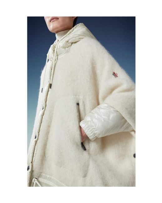 Moncler White Mohair, Wool Alpaca Cape