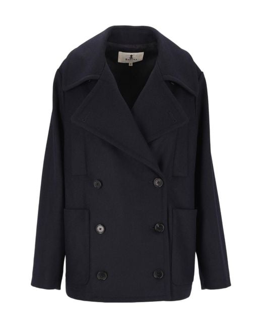 Barena Blue Double-Breasted Coat