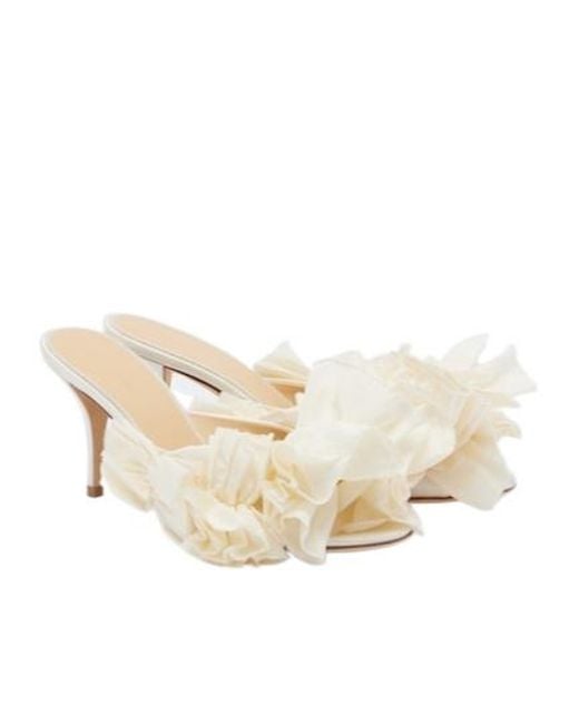 Magda Butrym Natural Floral High-Heeled Sandals