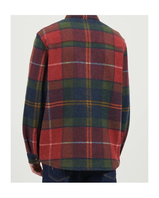Barbour Red Check-Pattern Shirt Jacket for men
