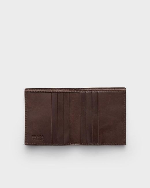 Prada Brown Minuteria Woven Wallet for men