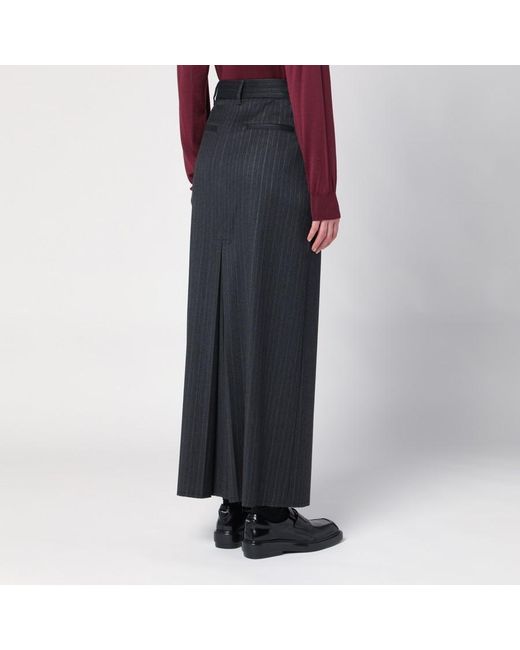 Department 5 Black Pinstripe Maxi Skirt