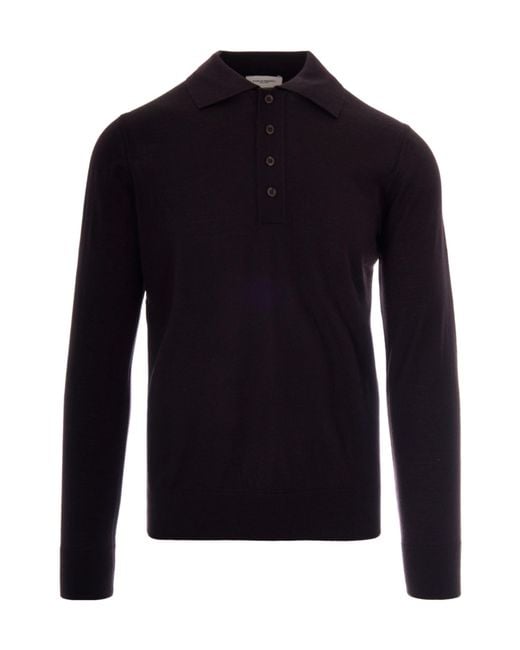 Paolo Pecora Blue Long-Sleeve Polo Shirt for men