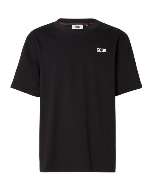 Gcds Black Low Band Logo Regular T-Shirt for men