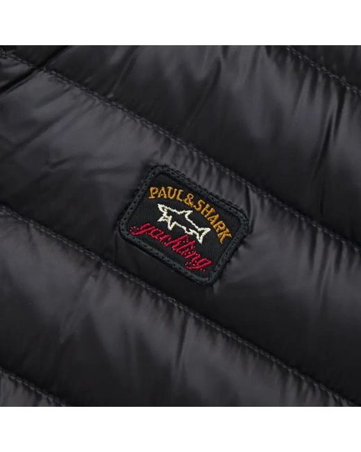 Paul & Shark Black Ultralight Quilted Gilet for men
