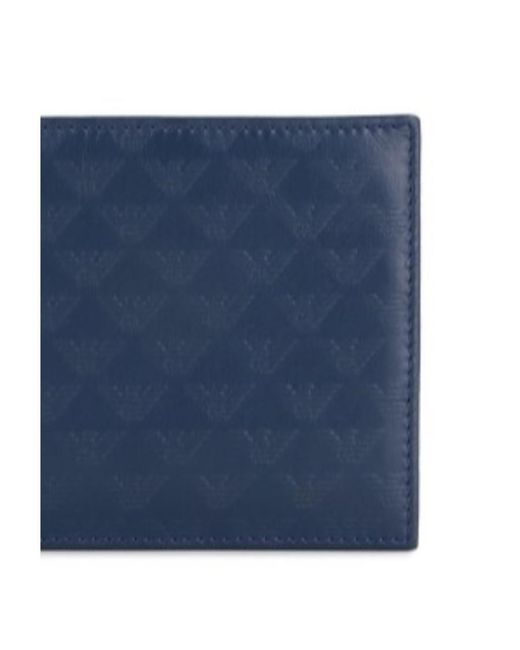 Emporio Armani Blue Logo Details Wallet for men