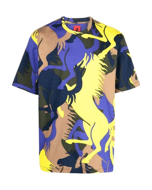 Ferrari Blue Prancing Horse All-Over Print T-Shirt for men