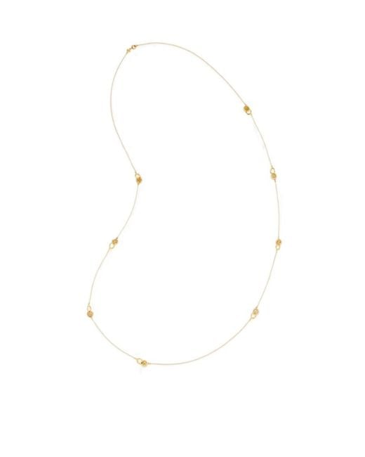 Tory Burch White Round-Motifs Long Necklace
